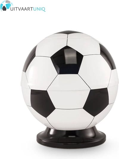 Kinder urn voetbal wit en zwart - messing