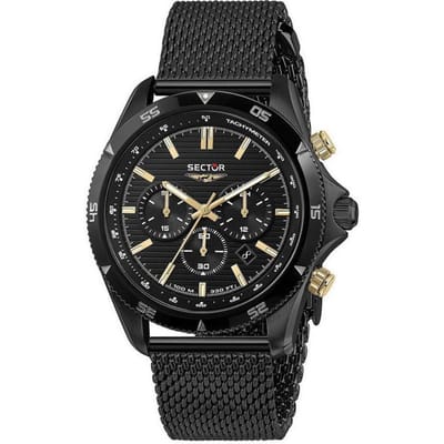 Sector 650 Chronograaf Roestvrij Staal Zwarte Wijzerplaat Kwarts R3273631005 100M Herenhorloge black