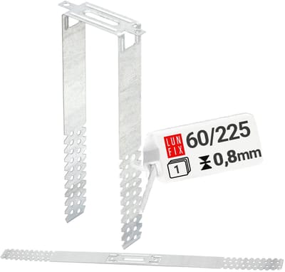 LUN FIX - Directe hangers 60/225 mm - 1 stuk - 60/225 mm - Materiaalsterkte 0,8 mm - Plafondprofielmontage