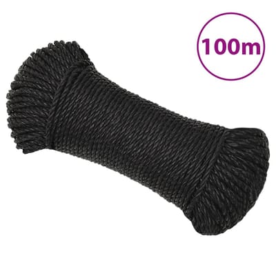 vidaXL - Werktouw - 8 - mm - 100 - m - polypropeen - zwart