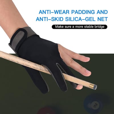 Gant de billard Antidérapant Respirant Gant de sport pour queue 3 doigts Super Élastique Gant de sport S'adapte à la main gauche ou droite M bleu