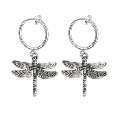 Klem oorbellen- libelle-zilverkleur-geen gaatje-Charme Bijoux