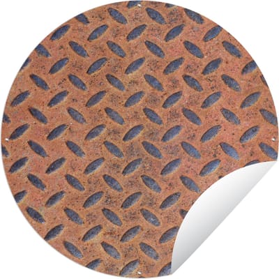 Tuincirkel Diamantplaat - Retro - Roest - 60x60 cm - Ronde Tuinposter - Buiten