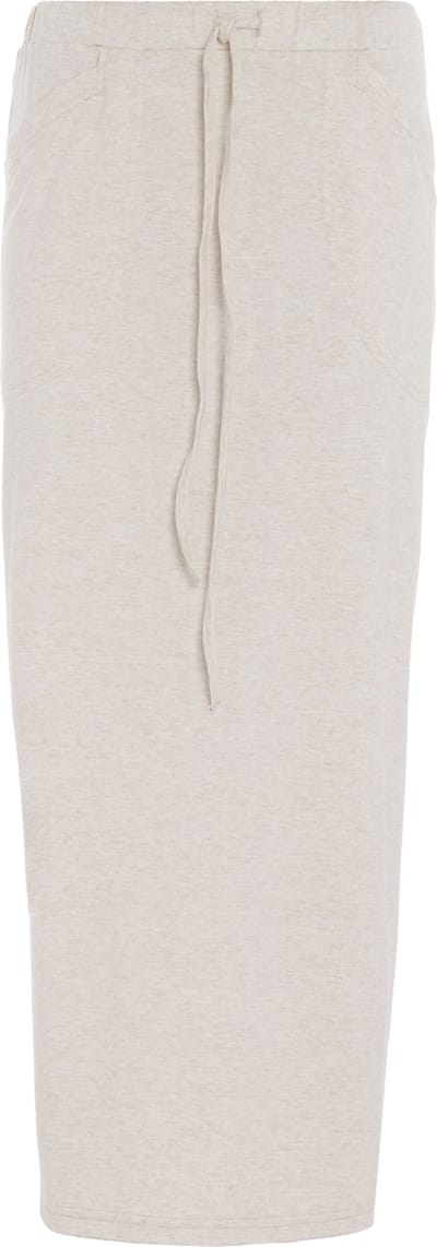 Knit Factory Lily Rok - Dames rok - Midi-rok - Rechte rok - Kokerrok - Met steekzakken - Reikend tot kuithoogte - Beige - M