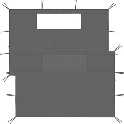 Zijwanden Paviljoen - Tent Wanden - Buitenfeesten - Met Ramen - 410 x 210 cm - Antraciet
