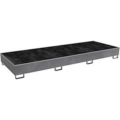Bauer RW-GR 3600-3 PE vakkenbak, met rooster en PE inzet, B 3262 x D 1312 x H 383 mm, tot 1000 l, gelakt staal, thermisch verzinkt