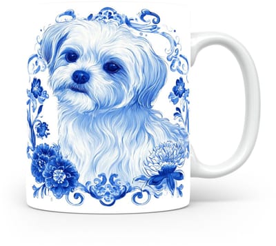 Mok Maltese Beker voor koffie of tas voor thee, cadeau voor dierenliefhebbers, moeder, vader, collega, vriend, vriendin, kantoor, opa, oma, hond, kerst, sinterklaas, verjaardag