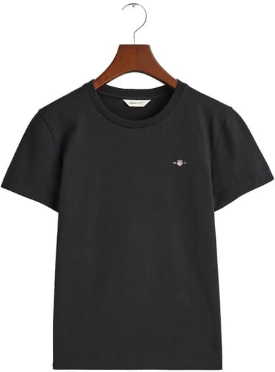 Gant Shield Regular Fit T-shirt Met Korte Mouwen Zwart XS Vrouw