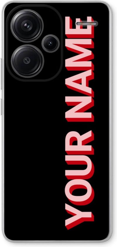 Gepersonaliseerd - Case Company® - Hoesje geschikt voor Xiaomi Redmi Note 13 Pro plus hoesje - Namecase - Soft Cover Telefoonhoesje - Bescherming aan alle Kanten en Schermrand