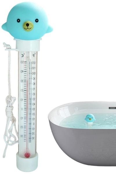 Zwembadthermometer Dieren - Water thermometer - Water temperatuur meten - Stabiel drijvend ontwerp - 20 cm lengte - Blauwe kogelvis