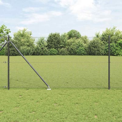 vidaXL - gelast - draadhek - met - grondpennen - 10 - x - 1,4 - m - PVC-gecoate - Staal
