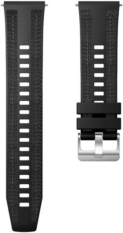 Hybride nylon-siliconen bandje - geschikt voor Xiaomi Mi Watch / Watch 2 (PRO) / Watch S1 / Watch S1 Pro / Watch S2 / Watch S3 / Watch S4 / Watch S5 / Haylou / Redmi Watch 5 Active & Lite - zwart