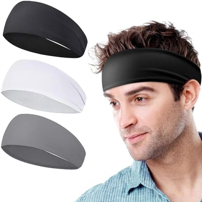Dailygoods- Sporthoofdband 3 stuks - Zweetabsorberend - Antislip - Ademend - Elastisch - Geschikt voor hardlopen/yoga - Haarband