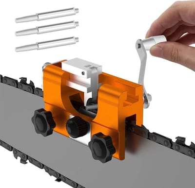Kettingzaagkettingslijpset, kettingzaagkettingslijper, draagbare handaangedreven kettingslijper, accessoires Geschikt voor diverse elektrische kettingzagen (oranje).