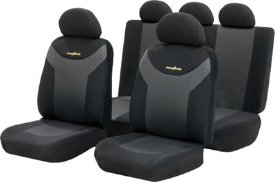 Goodyear Stoelhoezen set 9-delig Universeel Antraciet, Zwart