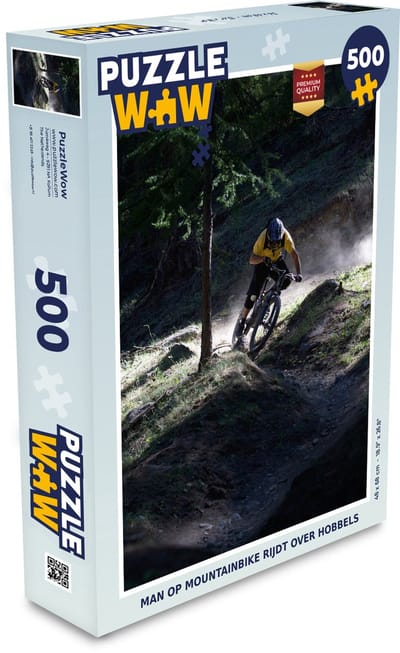 Puzzel Man op mountainbike rijdt over hobbels - Legpuzzel - Puzzel 500 stukjes
