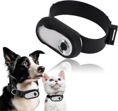 Huisdier Halsbandcamera - Dieren Camera Actiecamera - Huisdier Activiteit Opnemen - 170 Graden Groothoeklens - 27 gram - Zwart