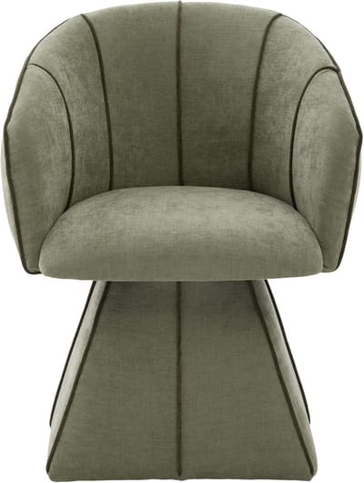 Olijfgroene Chenille Draaistoel - Ergonomische Stoel Met Hoge Rugleuning - Leesstoel-Relaxstoel - 56x54x74,5cm- Draaibaar- Woonkamer Olijfgroen