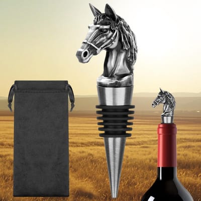 SolidKeus - Paard Wijnfles Sluiting, Perfect Geschenk voor Paardenliefhebbers