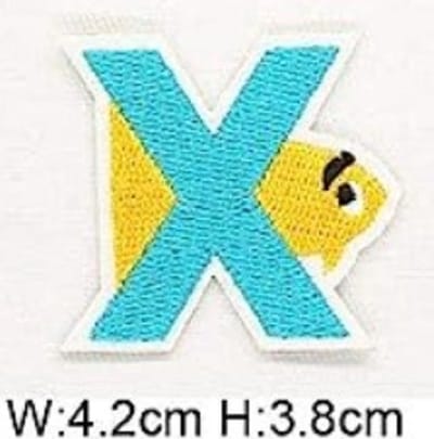 Strijk Embleem Alfabet Patch - Letter X - Dieren - 4,2 x 3,8 cm - Letters Stof Applicatie - Geborduurd - Strijkletters - Patches - Iron On