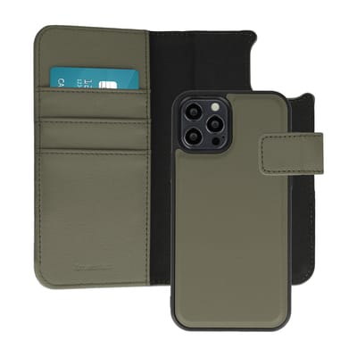 imoshion Hoesje - Geschikt voor Apple iPhone 12 Pro / 12 - Uitneembare 2-in-1 Luxe Bookcase - Groen
