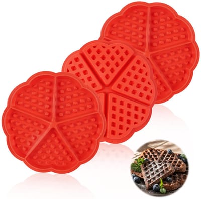 NTHProducts - Silicone Wafelvorm - Hartvorm - Perfecte resultaten - Rood - Muffin Mould - Geschikt voor Wafels - Pancakes
