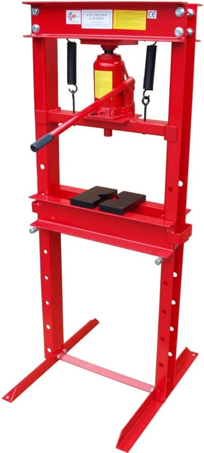 Werkplaatspers Hydraulisch - Framepers Krulpers - Metaal Bewerken - 20 Ton Kracht - 151cm Hoog - Rood