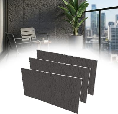 3D Muurpaneel Steenlook 120x60x3 cm, 3 Stuks PU Zelfklevende Wandbekleding, Waterdicht Steenpaneel voor Keuken, Badkamer & Woonkamer, Type A - Mat Zwart - NAIZY