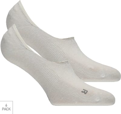 Boru Bamboo - 6-Pack - Onzichtbare Footies - Bamboe - Anti Slip - Heren / Dames - wit - 43-46 - 2315