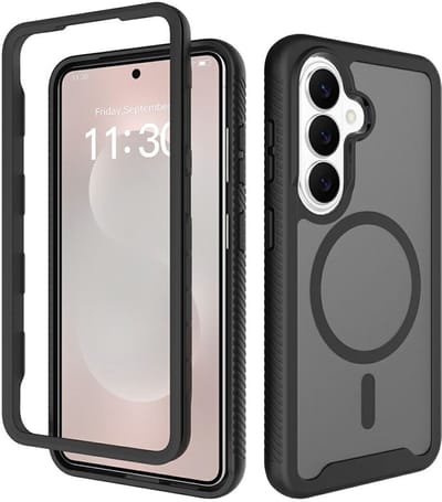 Hoesje met Ingebouwde Screenprotector Geschikt voor Samsung Galaxy S26 - Compatibel met MagSafe / Qi2 - Full Protect - Schokbestendige Beschermhoes - Case Transparant Zwart