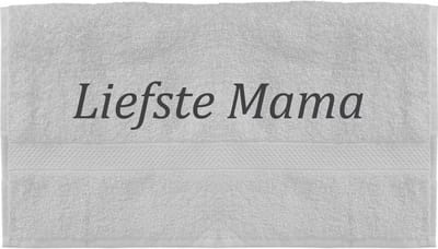 Handdoek - Liefste Mama - 100x50cm - Wit - Moederdag