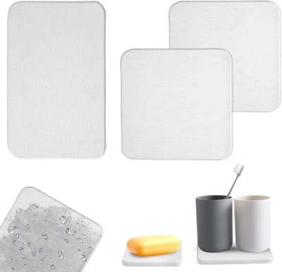 Dailygoods- Onderzetters Waterabsorberend - Diatomiet - Set van 3 - Vierkante/Rechthoekige - 10cm×10cm/13cm×8cm - Milieuvriendelijk - Onderzetter