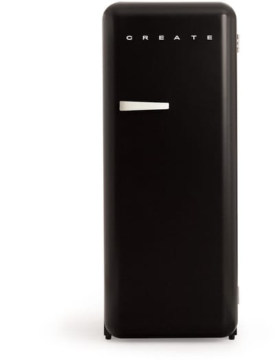 CREATE - Koelkast in retrostijl - Zwart - Handvat Gebroken wit - FRIDGE RETRO 281L