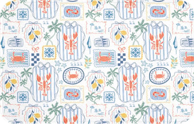 WC mat 80x50 cm - Antislip - Patroon - Zomer - Illustraties - Toiletmat - Vloermat - Douchemat - Toilet tapijt - Toiletmatten