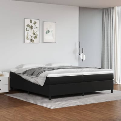 vidaXL - Boxspring - bed - kunstleer - zwart - 200x200 - cm