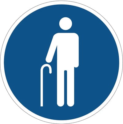 Ouderen prioriteit sticker | 10 cm