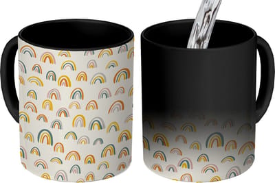 Magische Mok - Foto op Warmte Mokken - Koffiemok - Regenboog - Pastel - Kinderen - Magic Mok - Beker - 350 ML - Theemok