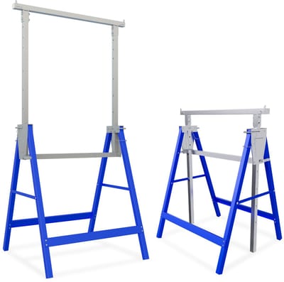 ACXIN 2xTelescopische Werksteiger, Verstelbaar 80‑130 cm, 150 kg Draagvermogen, Stalen Constructie, Antislip Voeten, Opvouwbaar