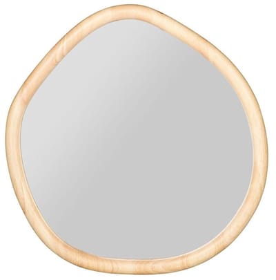 Ostaria Wandspiegel Bois - blank hout - organische vorm - 42 x 44 cm - wanddecoratie spiegels