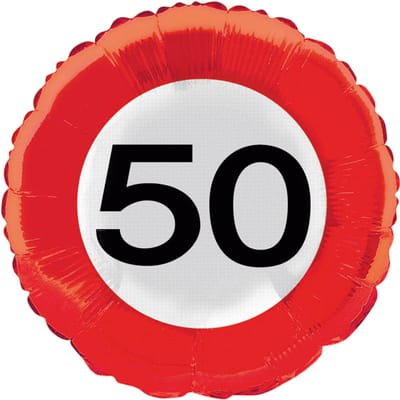 Folat - Folieballon 50 Verkeersbord 45 cm