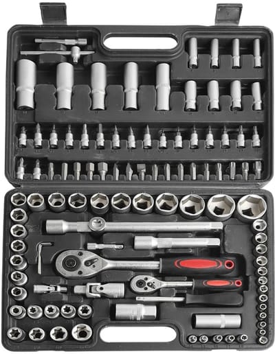 Seth Select 108-delige Gereedschapset – Dopsleutel & Ratelset – Inclusief Momentsleutel en Bits – Auto Reparatie - Zwart