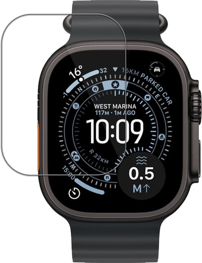 Screenprotector - Geschikt voor Apple Watch Ultra 3 (49 mm) - Sterk & Shockproof - Tempered Glass - Gehard Glas - Beschermglas Screen Cover - Bescherm Protector voor Smartwatch