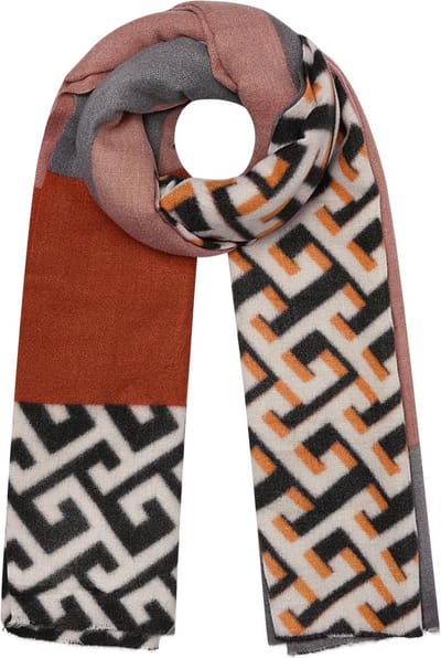 Yehwang - Wintersjaal met print - Bruin
