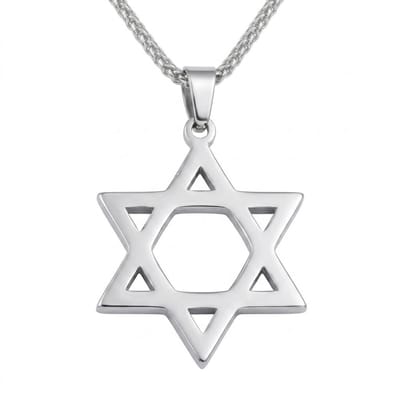 Zilverkleurige schakel ketting voor heren en dames met zespuntige ster hanger