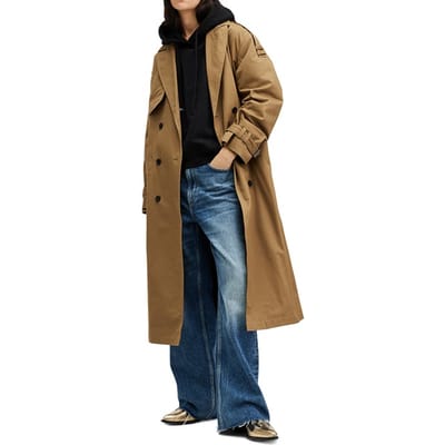 AllSaints Wyatt Trench Brown Größe: 12 | Trench Coats Outlet | Damen | Braun