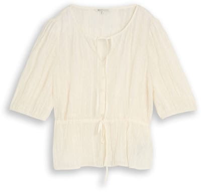 Tom Tailor Denim - Blouse met strik - Maat XL - off white