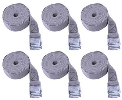 Ratelriemen 6 Stuks - Sjorriemen met Gesp voor Vervoer en Opslag (25 mm x 1 m)