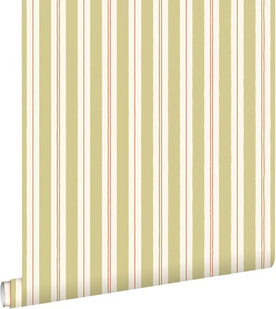 ESTAhome behang strepen groen en bruin - 50 x 900 cm - 131962