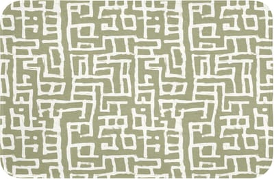 Badmat 60x40 cm - Antislip - Grafisch - Patroon - Groen - Badmatten voor badkamer - Badkamermat - Douchemat - Badkamer mat