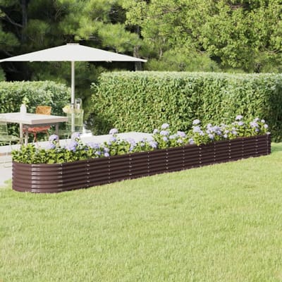 vidaXL - Plantenbak - 512x80x36 - cm - gegalvaniseerd - staal - bruin